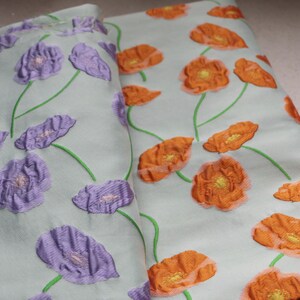 Soft Sheen Flower Jacquard Fabric By The Yard