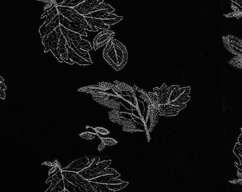 Flower Embroidery Velvet Fabric By The Yard