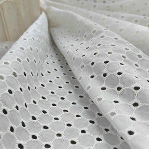 Cotton Eyelet Borders Fabric, Embroidery Cotton Fabric, Hollowed Border Lace Fabric By The Yard