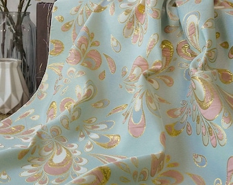 Tela Jacquard de alambre dorado cortada a medida