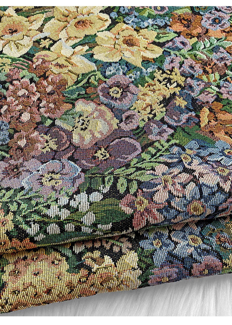 Soft Sheen Flower Jacquard Fabric By The Yard image 0