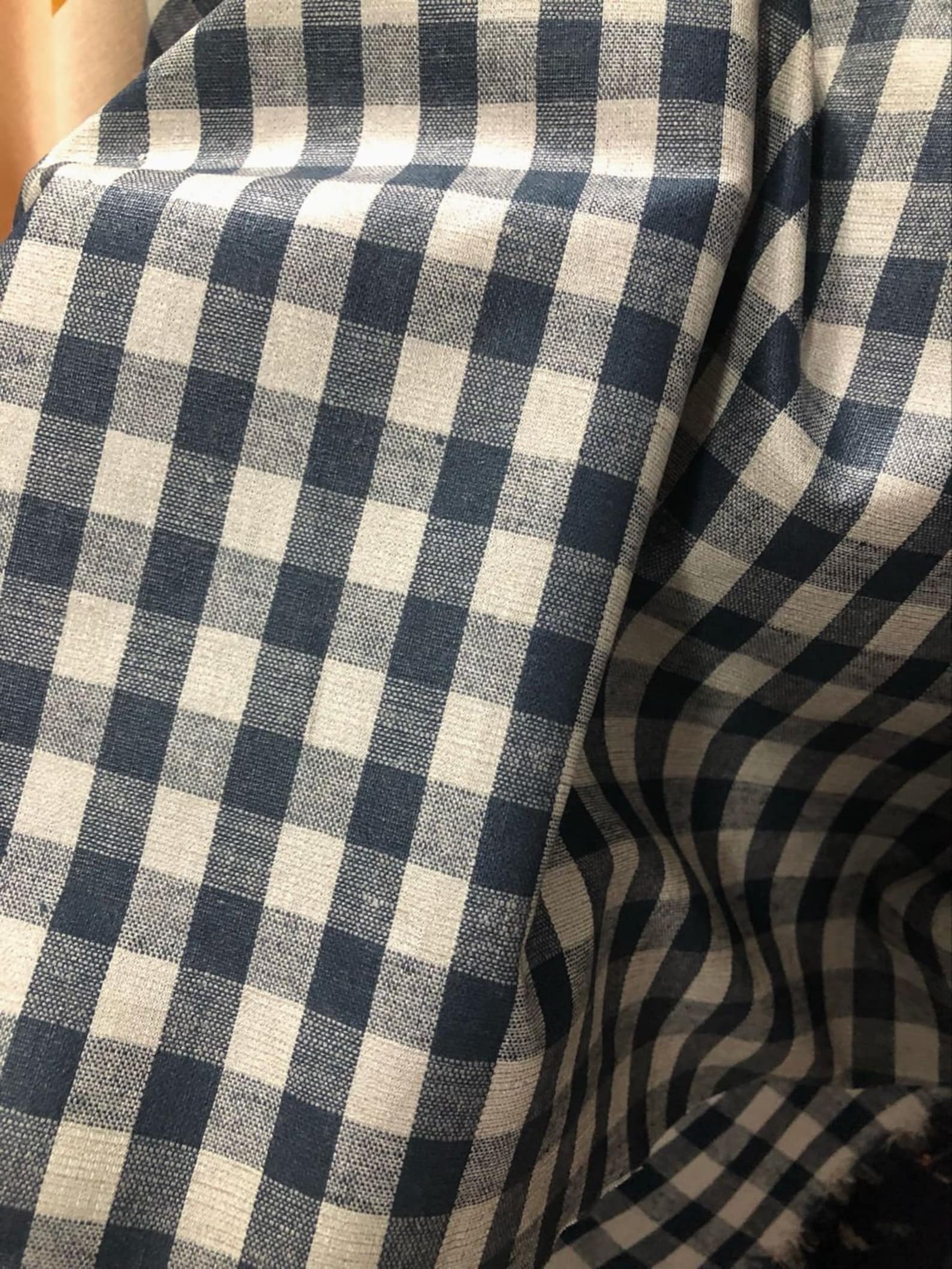 Plaid Linen Fabric By The Yard Etsy