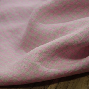 Printed Plaid Linen Fabric By The Yard