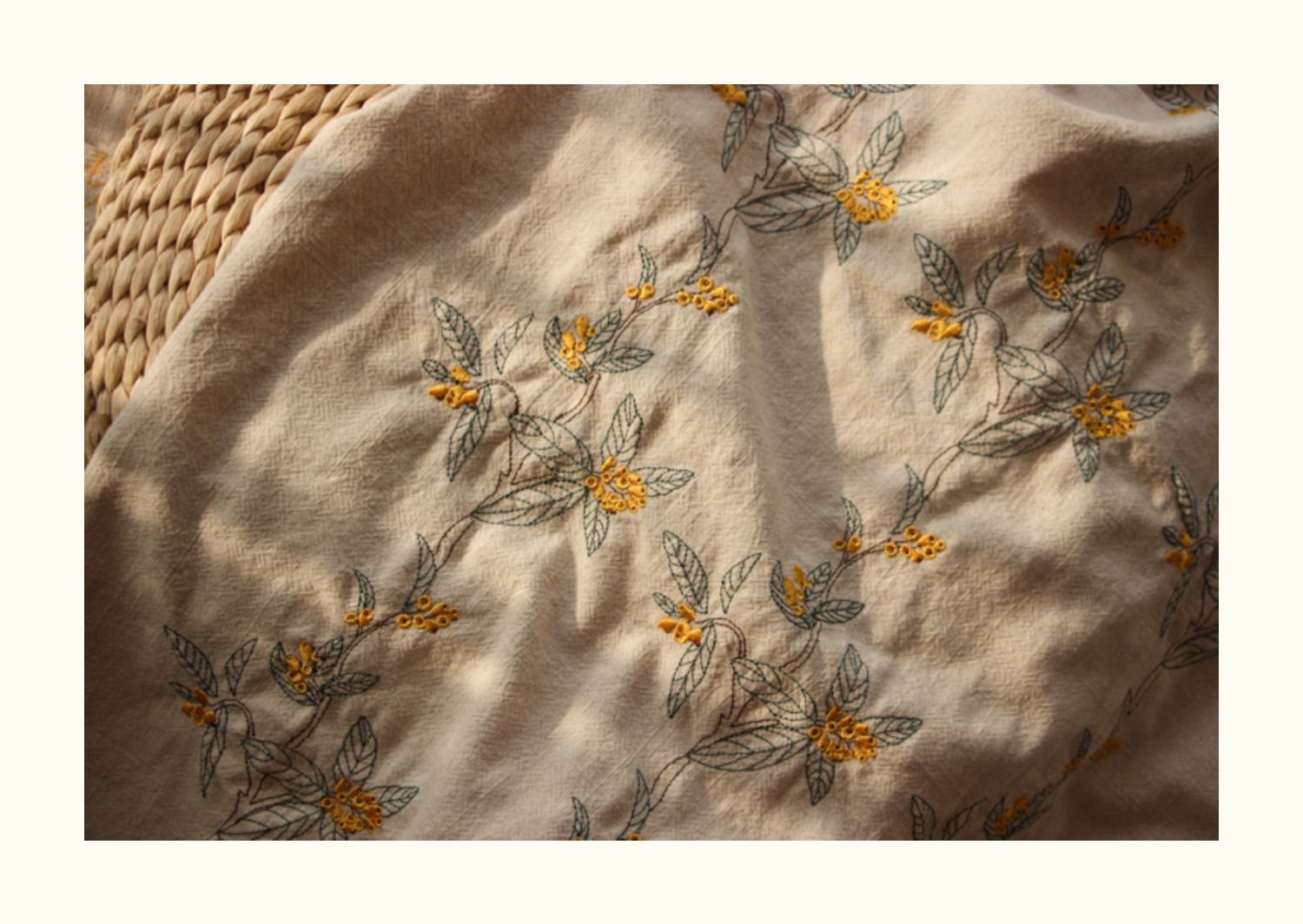 Embroidery Cotton Linen Fabric cotton Linen Embroidered Etsy