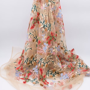 Floral Embroidery Lace Fabric By The Yard
