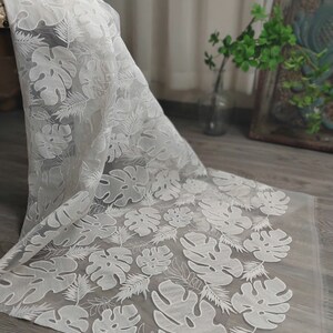 Organza Embroidery Lace Fabric, Embroidery Wedding lace,Bridal Lace ,Gorgeous Chantilly Lace Fabric By The Yard