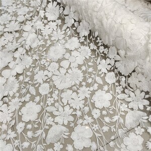 Floral Lace Fabric,Embroidery Lace Fabric,Bridal Lace ,French Lace Wedding Dress By The Yard