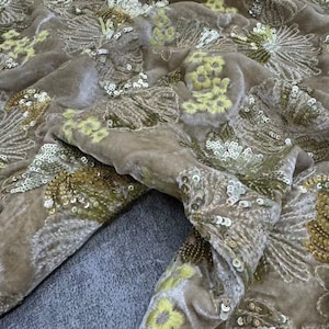 Sequins Silk Velvet Fabric By The Yard