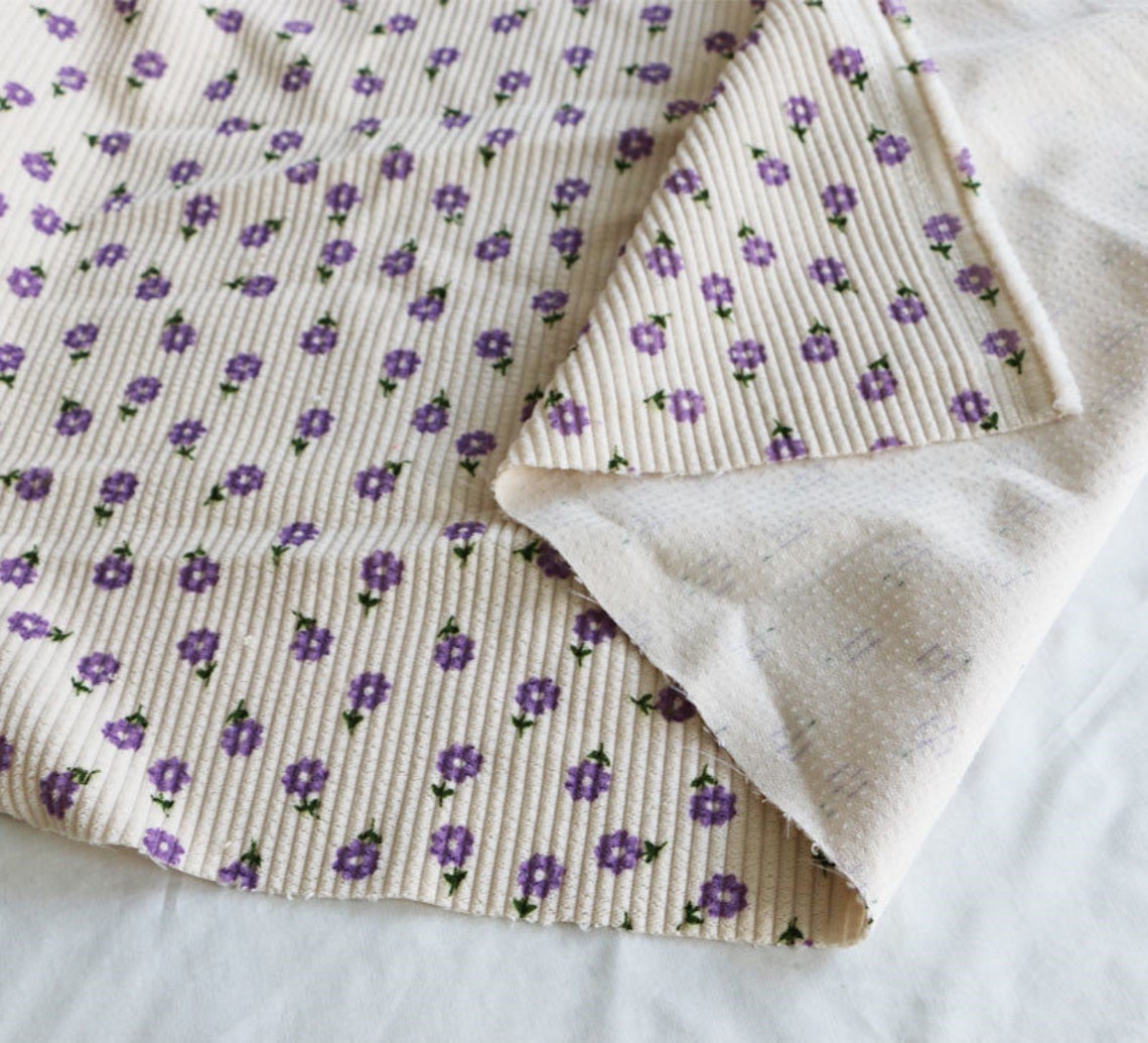 Printed Dot Corduroy Fabric By The Yard Etsy