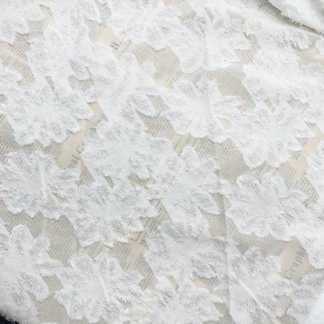 Flower Jacquard Chiffon Fabric by the Yard Etsy