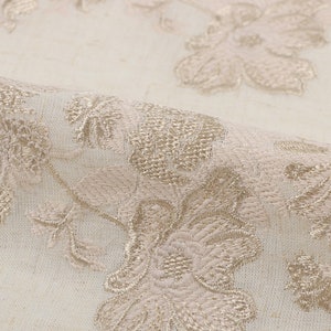 Flower Embroidery Cotton Linen Fabric ,Embroidered Fabric For Dress,Clothing,National Style Fabric By The Yard