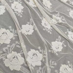 Mesh Lace Fabric Tulle Floral Embroidery ,Bridal Wedding Dress By The yard