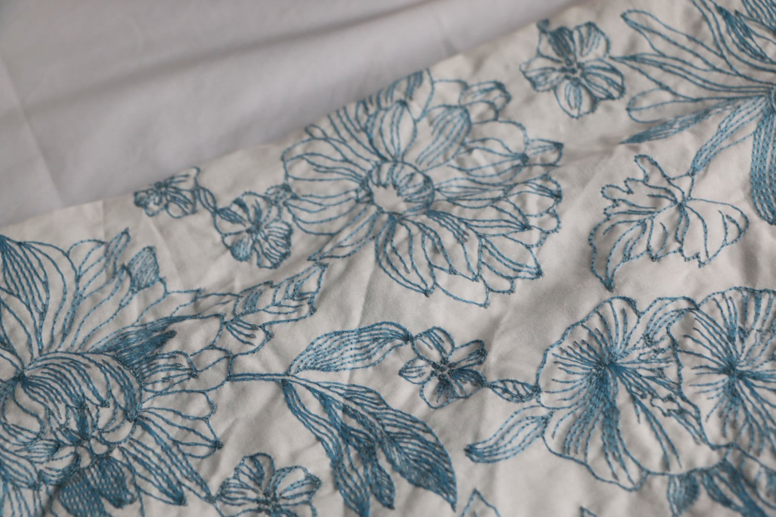 Flower Embroidery Cotton Fabric Cotton Embroidered Fabric For Etsy