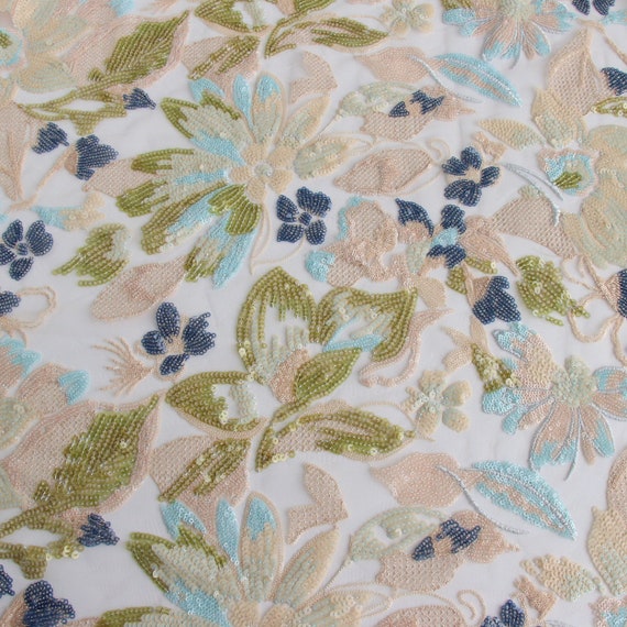 Flower Sequins Embroidery Lace Fabric,Chantilly Lace Fabic For Weding Dress,French Lace Handmade DTY Dress By The Yard