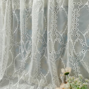 Flower Embroidery Chiffon Fabric By The Yard