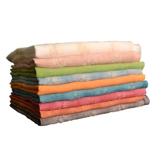 Ramie Flower Embroidery Fabric By the yard