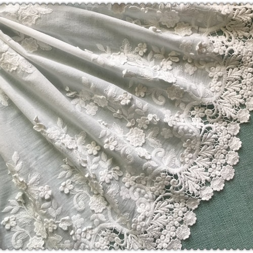 Flower Embroidery Cotton Fabric cotton Embroidered Fabric for Etsy