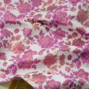 Brocade Fabric,Soft Sheen Flower Jacquard Fabric By The Yard