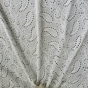 Tissu en coton pour bordures à oeillets, Tissu en coton à broder, Tissu en dentelle à bordure creuse par yard