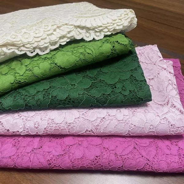 Guipure Flower Forest Embroidered Lace Fabric,Eyelash Bridal Lace  By The Yard