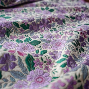 Soft Sheen Flower Jacquard Fabric By The Yard