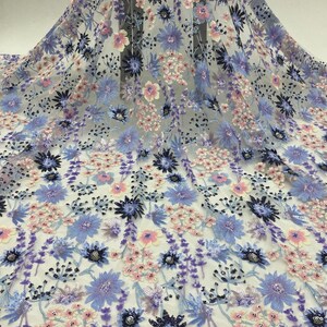 Flower Sequins Lace Fabric,Embroidery Sequins floral Lace By The Yard