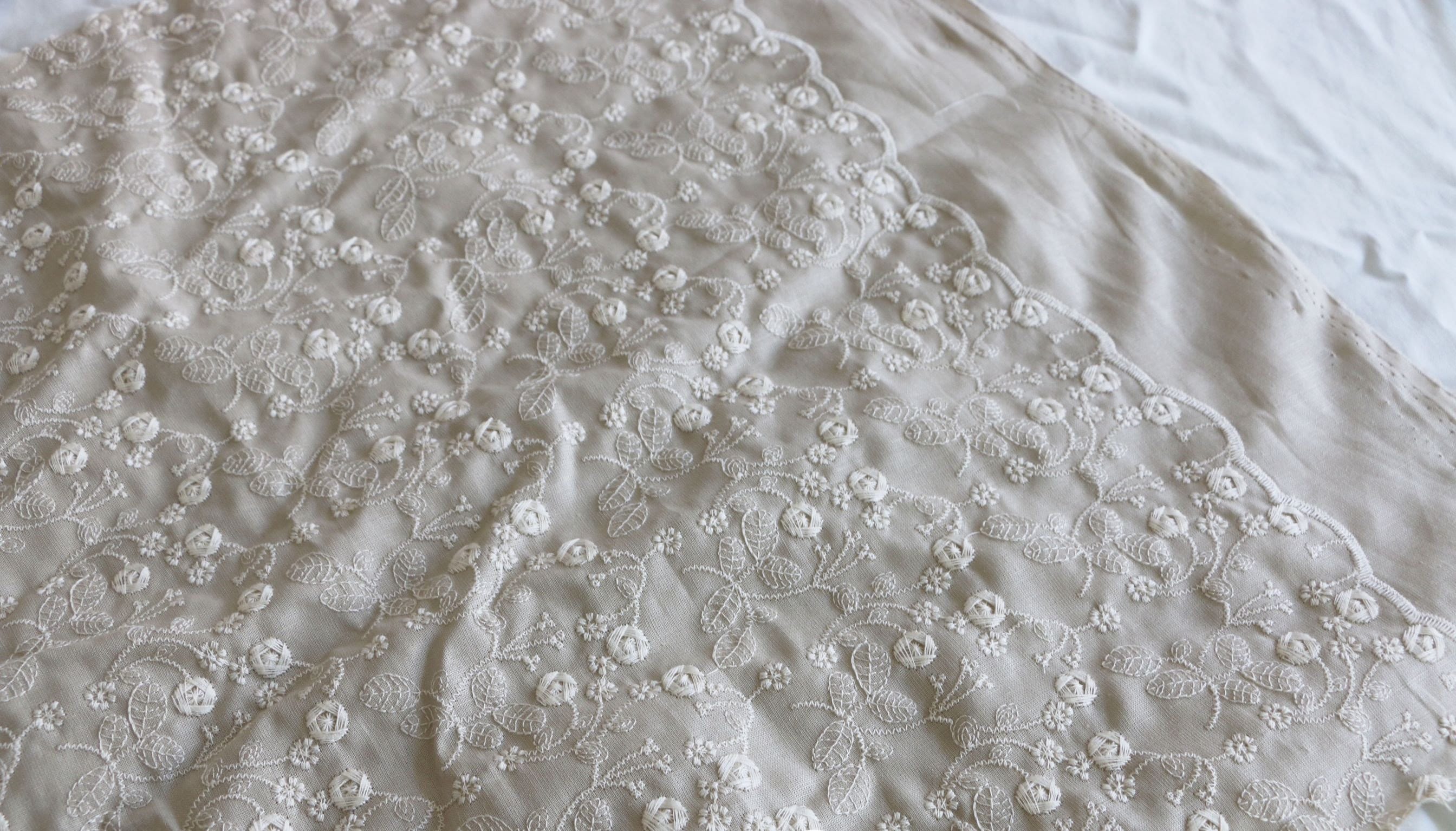 Flower Embroidery Cotton Linen Fabric Cotton Linen Etsy