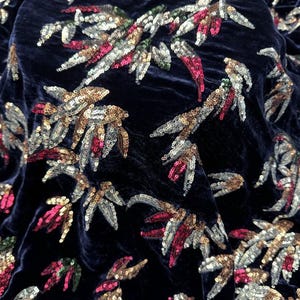 Sequins Silk Velvet Fabric By The Yard