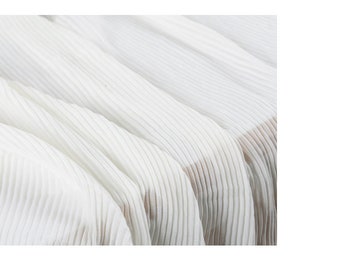 Milky White Pleated Chiffon Fabric,Dress fabric By The Yard