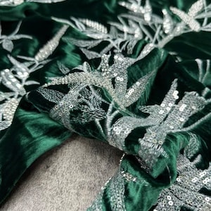 Sequins Silk Velvet Fabric By The Yard