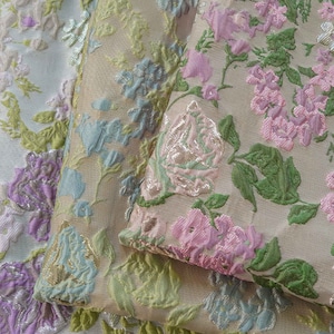 Gold Wire Flower Jacquard Fabric，Brocade Fabric By The Yard