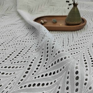 Cotton Eyelet Borders Fabric, Embroidery Cotton Fabric, Hollowed Border Lace Fabric By The Yard