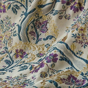 Brocade Fabric,Soft Sheen Flower Jacquard Fabric By The Yard