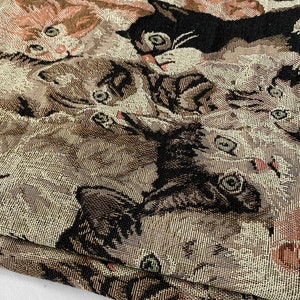 Cat Jacquard Fabric By The Yard image 3