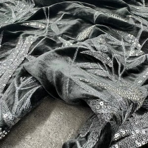 Sequins Silk Velvet Fabric By The Yard