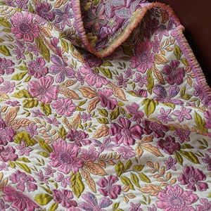 Flower Jacquard Fabric,Brocade Fabric By The Yard