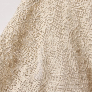 Cotton Embroidery Lace Fabric,Crochet Fabric By The Yard