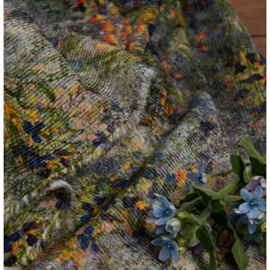 Printed Flower Corduroy Fabric By The Yard
