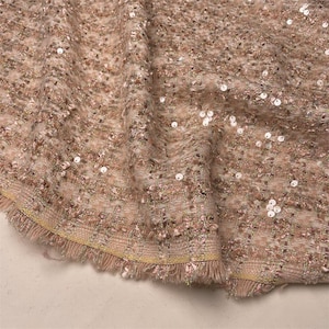 Sequins Tweed Fabric By the yard