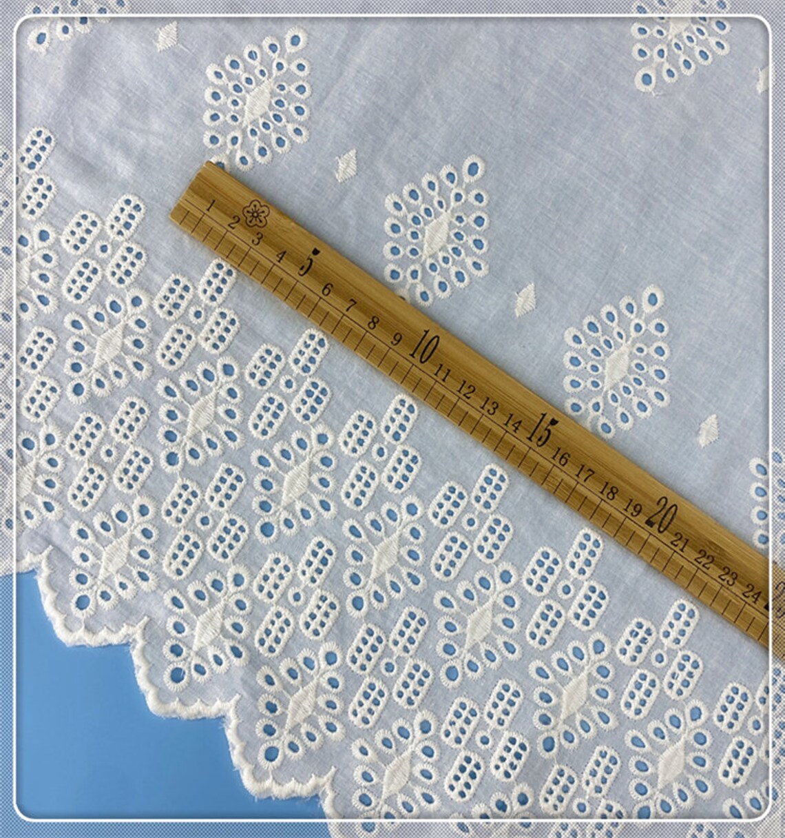 Cotton Eyelet Borders Fabric Embroidery Cotton Fabric Etsy