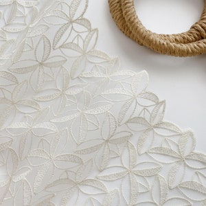Organza Leafs Lace Fabric, Embroidery Wedding lace,Bridal Lace ,Gorgeous Chantilly Lace Fabric By The Yard