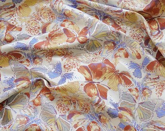 Brocade Fabric,Butterfly Jacquard Fabric By The Yard