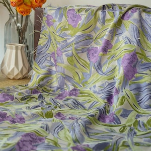 Brocade Fabric,Soft Sheen Flower Jacquard Fabric By The Yard