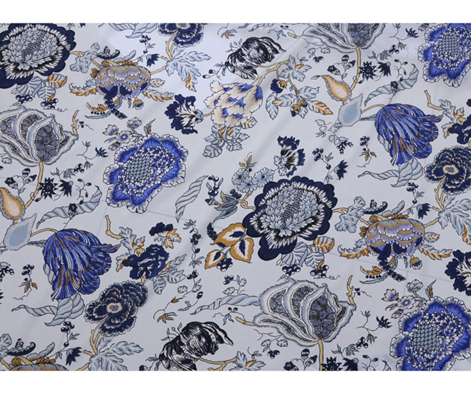 Print Mulberry Silk Fabricflower Silk Fabric by the Yard Etsy