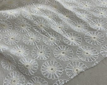 Organza Embroidery Fabric，Bridal Lace Fashion Wedding Dress By The Yard