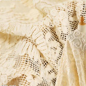 Cotton Embroidery Lace Fabric,Crochet Fabric By The Yard