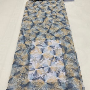 Flower Sequins Lace Fabric,Embroidery Sequins floral Lace By The Yard