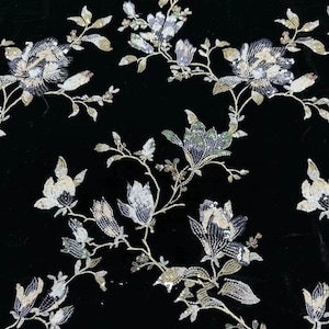 Sequins Silk Velvet Fabric By The Yard