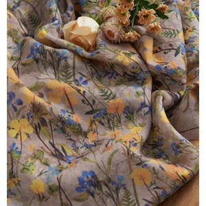 Printed Linen Fabric By The Yard