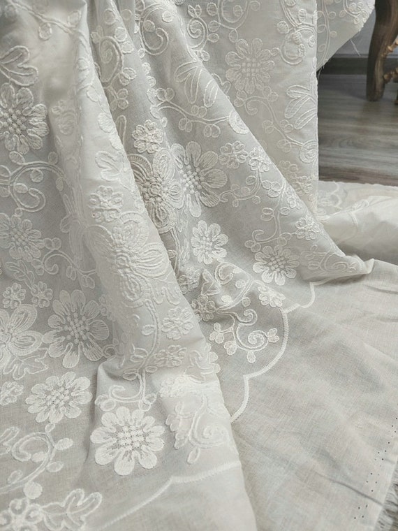 3D Flower Embroidery Cotton Fabric ,cotton Embroidered Fabric for Dress,clothing,national  Style Fabric by the Yard - Etsy UK